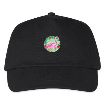 Flamingo - Kinder Basecap - Schwarz - Vorne