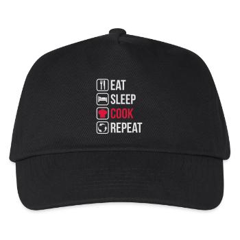 Eat Sleep Cook Repeat - Kids’ Baseball Cap - black - Front
