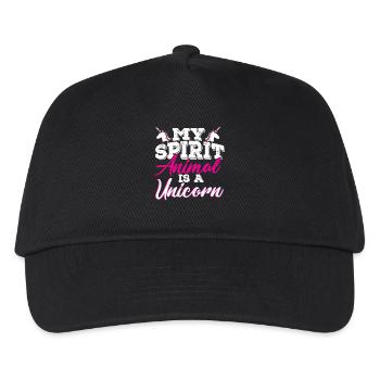 Einhorn - Kinder Basecap - Schwarz - Vorne