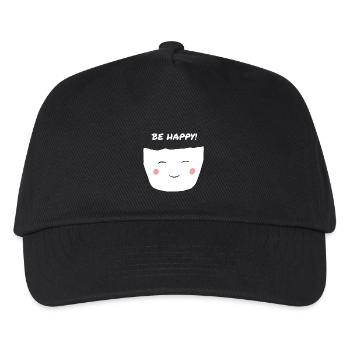 Be Happy Motivation Inspiration Cute - Kinder Basecap - Schwarz - Vorne