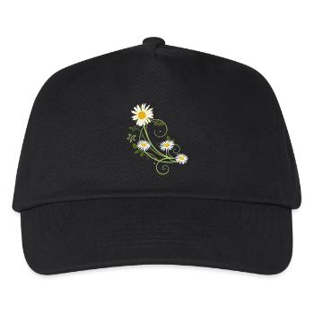Rank with margerite and daisies - Kids’ Baseball Cap - black - Front