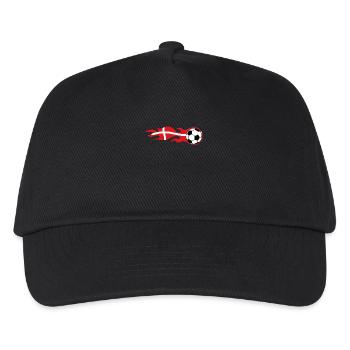 Fußball Denmark Dänemark Dänische Flagge Fahne Fan - Kinder Basecap - Schwarz - Vorne