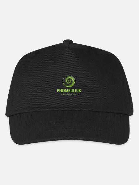 Permakultur Shirt 2.0 - Kinder Basecap - Schwarz