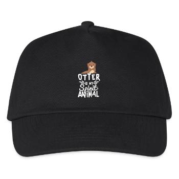 Niedlicher Otter ist mein Geist-Tier-lustiges Tier-Zitat - Kinder Basecap - Schwarz - Vorne
