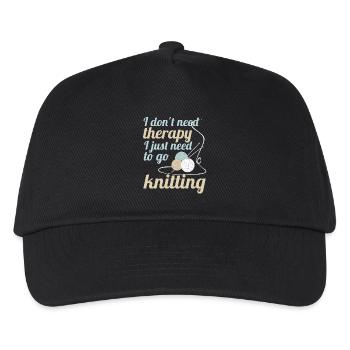 I dont need therapy i just need to go knitting - Kids’ Baseball Cap - black - Front