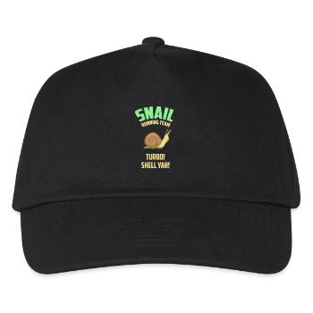 Snail Running Team - Schnecke - Geschenk - Kinder Basecap - Schwarz - Vorne