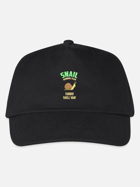 Snail Running Team - Schnecke - Geschenk - Kinder Basecap - Schwarz