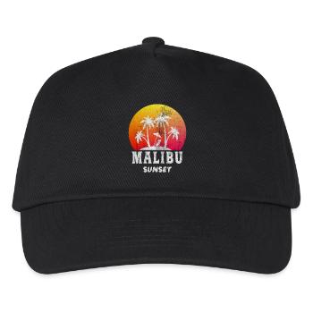 Malibu Sunset / Californie / Rétro / cadeau - Casquette de baseball Enfant - noir - Devant