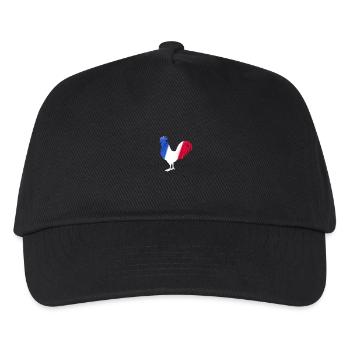 Chemise de football coq drapeau France - Casquette de baseball Enfant - noir - Devant
