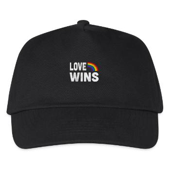 LGBT Pride Regenbogenfarbe Liebe gewinnt Gay Pride - Kinder Basecap - Schwarz - Vorne