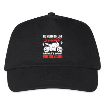 Motorrad Shirt · Superbike · Biker · verschwendet - Kinder Basecap - Schwarz - Vorne