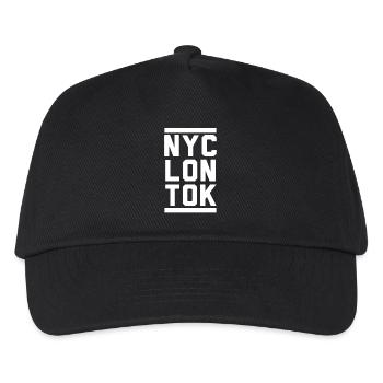 New York. London. Tokyo. - Kinder Basecap - Schwarz - Vorne