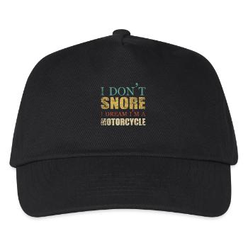 Ich bin ein Motorrad Schnarchen Geschenk - Kinder Basecap - Schwarz - Vorne