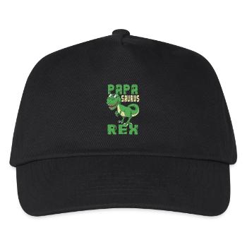 Papasaurus Rex Dinosaurier T-Rex Papa Geschenk - Kinder Basecap - Schwarz - Vorne