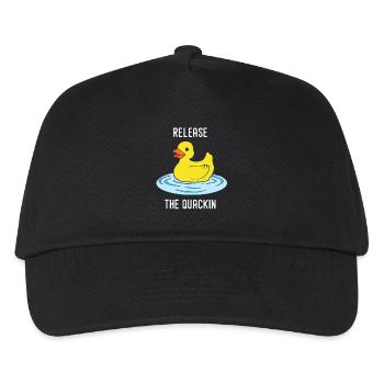 Release the Quackin Quietscheente Badeente Ente - Kinder Basecap - Schwarz - Vorne
