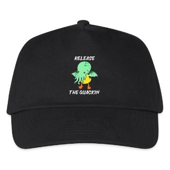 Release the Quackin Kraken Cthulhu Badeente Ente - Kinder Basecap - Schwarz - Vorne