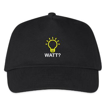 Watt? - Glühbirne Elektriker Lustig Geschenk - Kinder Basecap - Schwarz - Vorne