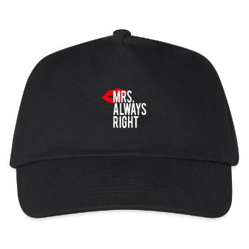 Mr. Right and Mrs. Always Right Couple Design - Kids’ Baseball Cap - black - Front