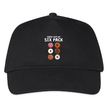Lustiges Karo heraus mein Sixpack T-Shirt - Kinder Basecap - Schwarz - Vorne