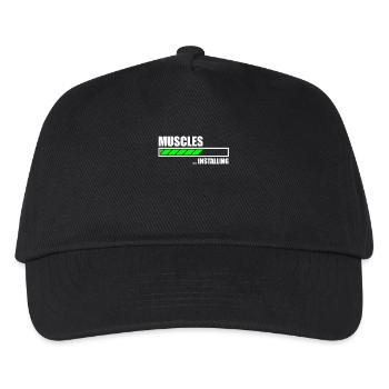Installing Muscles Funny Gym - Kinder Basecap - Schwarz - Vorne