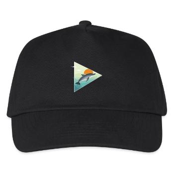 Dolphin - sunrise - ocean - Kids’ Baseball Cap - black - Front