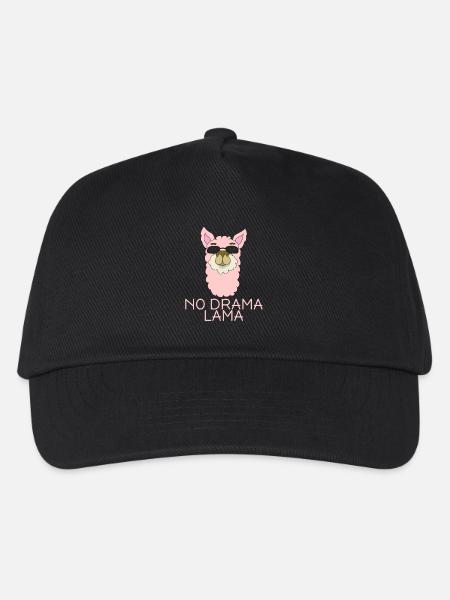 Lama Drama Alpacca tiere lustig witzig rosa pink - Kinder Basecap - Schwarz