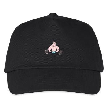 Einhorn Kraftsport Gym Workout Muskolöses Pony - Kinder Basecap - Schwarz - Vorne