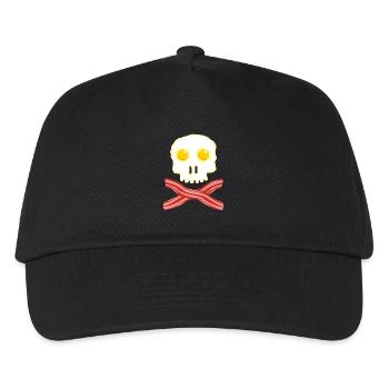 Speck und Eier Totenkopf Skull - Bacon Eggs - Kinder Basecap - Schwarz - Vorne