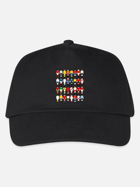 Pixelart Fußball-Teams - Kinder Basecap - Schwarz