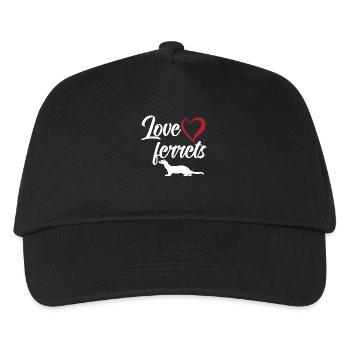 Frettchenfreund - Frettchen - Ich liebe Frettchen - Kinder Basecap - Schwarz - Vorne