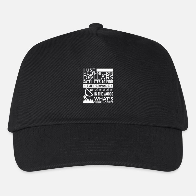 Geocaching Hobby Design - Kinder Basecap - Schwarz