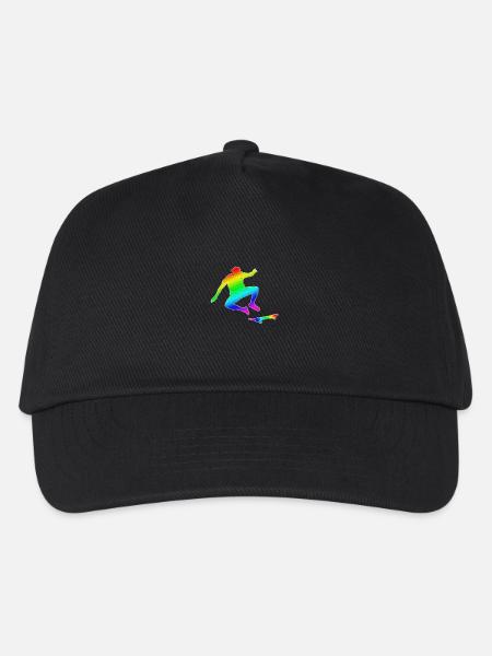 Skateboarding T-shirt Cool Silhouette Skate gay - Kids’ Baseball Cap - black