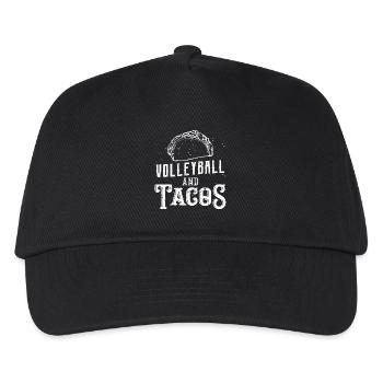Volleyball und Tacos - Sport Geschenk - Kinder Basecap - Schwarz - Vorne