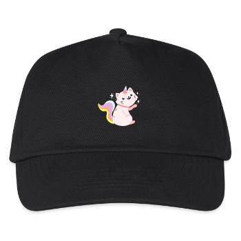 Caticorn assis - Drôle chat caticor - Casquette de baseball Enfant - noir - Devant