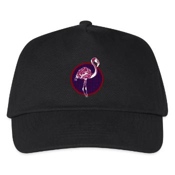 Roter Flamingo - Kinder Basecap - Schwarz - Vorne
