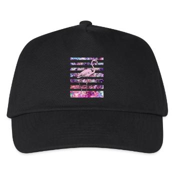 Rosa Flamingo - Kinder Basecap - Schwarz - Vorne
