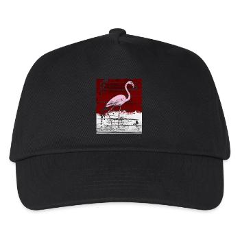 Rosa Flamingo - Kinder Basecap - Schwarz - Vorne