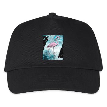 Rosa Flamingo - Kinder Basecap - Schwarz - Vorne