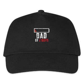 Dad Of 2 Boys Geschenk Vater Von Zwei Söhne Kinder - Kinder Basecap - Schwarz - Vorne