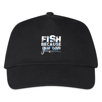 Angel Design Angler Angeln Fischen Rute Geschenk - Kinder Basecap - Schwarz - Vorne