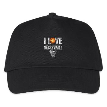 Ich liebe Basketball - Kinder Basecap - Schwarz - Vorne