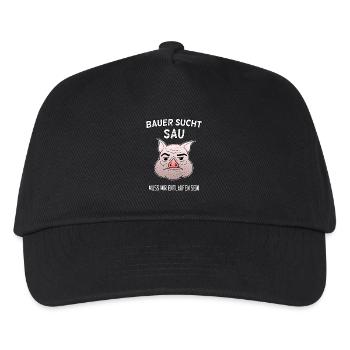 Farmer Seeks Wife Sau Funny Farmer Gift - Kids’ Baseball Cap - black - Front