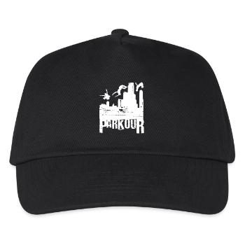 Parkour Geschenk Le Parcour Freerunning Backflip - Kinder Basecap - Schwarz - Vorne