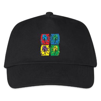 Octopus Pop Art - Kinder Basecap - Schwarz - Vorne