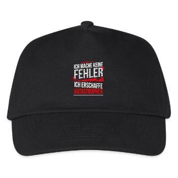 Ich mache keine Fehler ich erschaffe Katastrophen - Kinder Basecap - Schwarz - Vorne