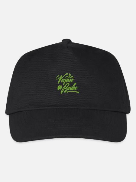 Vegan Lifestyle - "Vegan Babe" - Geschenk - Kinder Basecap - Schwarz