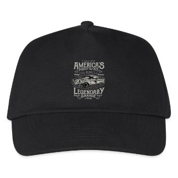 Oldtimer Klassiker Auto Vintage America Highway - Kinder Basecap - Schwarz - Vorne