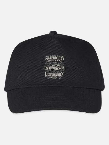 Oldtimer Klassiker Auto Vintage America Highway - Kinder Basecap - Schwarz