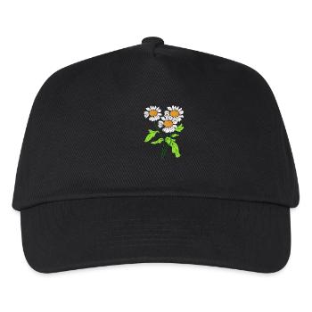 Gänseblümchen Blume Pflanze blühen Geschenkidee - Kinder Basecap - Schwarz - Vorne