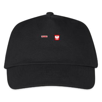 Poland Flag Coat of Arms Football - Kids’ Baseball Cap - black - Front